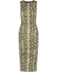 MICHAEL Michael Kors - Snake Print Viscose Blend Dress - Lyst