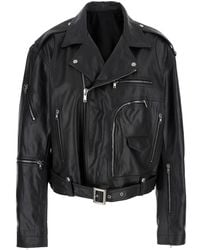 Rick Owens - Leather Jacket Cropped Jumbo Bauhaus Stooges - Lyst