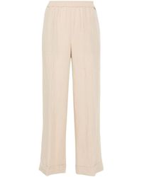 Liu Jo - Viscose And Linen Trousers With Ruched Detail - Lyst