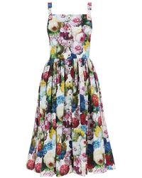 Dolce & Gabbana - Nocturnal Flower Print Shirt Dress - Lyst