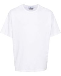 Stone Island - Cotton T-Shirt With Embroidered Logo - Lyst