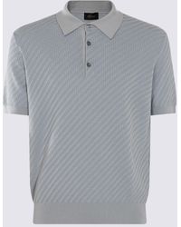 Brioni - Light Blue Cotton-silk Blend Polo Shirt - Lyst