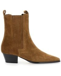 Aeyde - Ankle Boots With Elastic Side Panel - Lyst