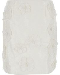 ROTATE BIRGER CHRISTENSEN - Mini Skirt With Flowers And Sequins - Lyst
