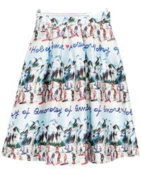 ALESSANDRO ENRIQUEZ - Printed Midi Skirt - Lyst