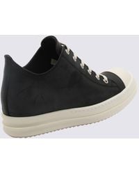 Rick Owens - Black And Milk Leather Sneakers - Lyst
