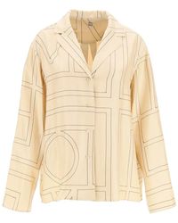 Totême - Monogram Silk Twill Pajama Shirt - Lyst
