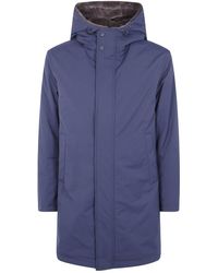 Herno - "Keystone" Faux Fur Linen Parka Jacket - Lyst
