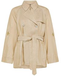 Fay - Short Double-breasted Cotton Twill Trench Coat - Lyst