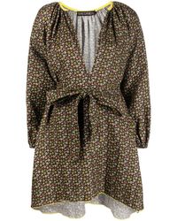 Siedres - Printed Linen Mini Dress - Lyst