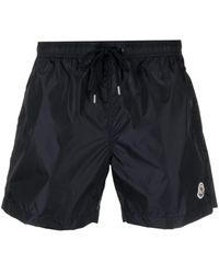 Moncler - Logo-patch Drawstring Swim Shorts - Lyst