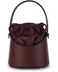 Etro - Bordeaux Leather Saturno Bucket Bag - Lyst