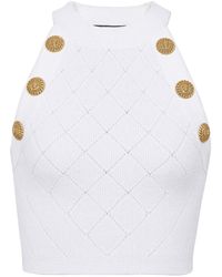 Balmain - Knitted Cropped Top - Lyst