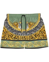 Versace - "Wild Cats" Beach Bermuda Shorts - Lyst