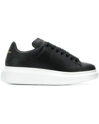 Alexander McQueen - 'oversize' Calfskin Leather Sneakers With Contrast Sole - Lyst