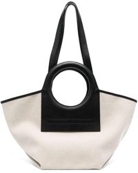 Hereu - Cala Small Leather-trimmed Canvas Tote Bag - Lyst