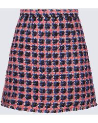 Etro - Pink Wool And Mohair Blend Boucle' Mini Skirt - Lyst