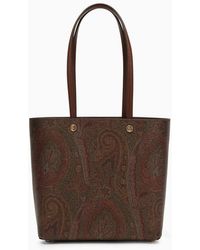 Etro - Paisley Shopping Bag In Coated Canvas - Lyst