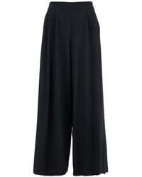 Plain - Pants With Semi-Elastic Waist And Oversize Design - Lyst