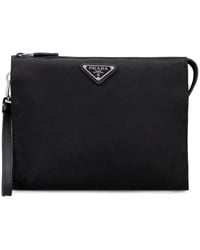 Prada - Nylon Pouch-Bag With Logo - Lyst