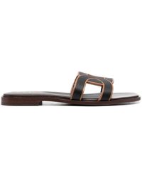 Tod's - Leather Flat Sandals - Lyst