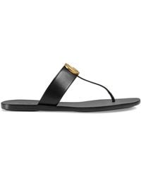 Gucci - Black Marmont Leather Sandals Eur 35 / 2 Uk Women - Lyst