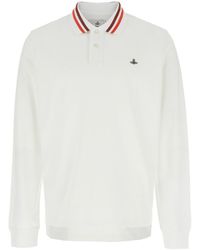 Vivienne Westwood - Polo Shirt With Contrasting Collar And Orb Logo Detail On The Front - Lyst