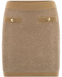 Elisabetta Franchi - Knitted Skirt With Sequins - Lyst