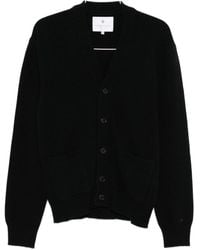 Seven Gauge - Black Cardigan In Pure Wool - Lyst
