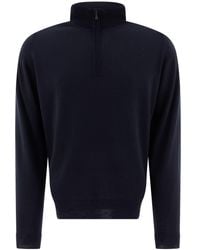 John Smedley - Merino Wool "Tapton" Half-Zip Sweater - Lyst