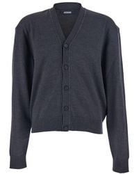 Jacquemus - V-Neck Cardigan With Logo On The Back - Lyst