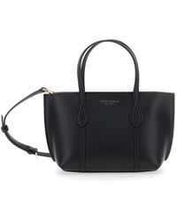 Tory Burch - 'Perry' Handbag With Adjustable And Removable Shoulder Strap And Embossed Logo Lettering On The Front - Lyst