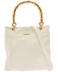 Jil Sander - Tote Bag With Bamboo Style Handles - Lyst