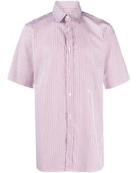 Maison Margiela - Striped Cotton Shirt With Embroidered Logo - Lyst