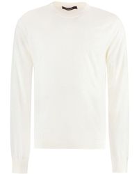 Versace - Long Sleeve Cotton Blend T-shirt - Lyst