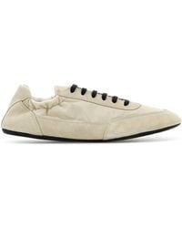 Prada - Ivory Re-Nylon And Suede Collapse Sneakers - Lyst