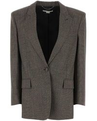Stella McCartney - Single-Breasted Micro Houndstooth Blazer - Lyst