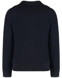 Slowear - Sweater With Zip And High Collar - Lyst