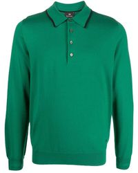 PS by Paul Smith - Logo-embroidered Merino Wool Polo Shirt - Lyst