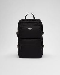 Prada - Re-nylon And Saffiano Leather Backpack - Lyst
