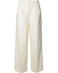 A.P.C. - White Cotton Pants - Lyst