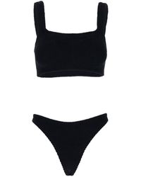 Hunza G - 'xandra' Black Bikini With Fixed Straps In Ribbed Stretch Polyamide Woman - Lyst