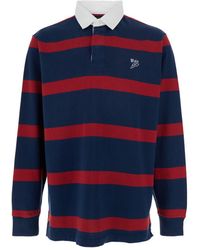 Polo Ralph Lauren - "Rugby" Polo Shirt With Logo Embroidery On The Front And All-Over Striped Motif - Lyst