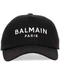 Balmain - Baseball Hat With Logo - Lyst
