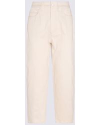 Sunnei - Ecru White Stripes Cotton Pants - Lyst