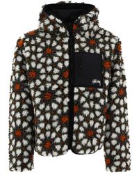 Stussy "pattern Sherpa" Fleece Jacket - Black