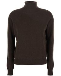 SOLOCASCMIR - Turtleneck Sweater With Ribbed Trims - Lyst