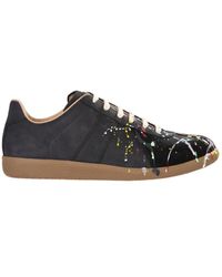 Maison Margiela Replica Black Leather Sneakers for Men Mens Shoes Trainers Low-top trainers 