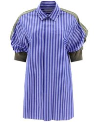 Sacai - Striped Chemisier Dress - Lyst