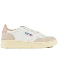 Autry - Medalist Low Leather And Powder And Suede Sneakers - Lyst